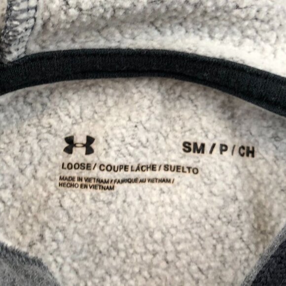 Under Armour Mens Hoodie Sweatshirt Small Fleece Gray Full Zip Athleisure Pocket - Picture 3 of 13